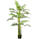 thumbnail of HOMCOM Planta Artificial Palmeira Areca com Vaso e 30 Folhas Decoração para Interior e Exterior Ø19,5x190 cm Verde