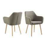 thumbnail of SalesFever Armlehnstuhl | Bezug in Strukturstoff | Stuhlbeine Eichenholz | B 62 x T 60 x H 84 cm | braun – natur