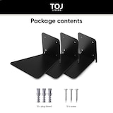 thumbnail of TOJ Living Schwebendes Bücherregal – 3er-Set – Unsichtbares Wandregal – Schwarz – Bücherregal