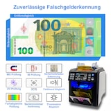 thumbnail of BEITZ BS-950A Geldzählmaschine für Scheine + BS-P30 Thermodrucker | Banknotenzähler mit 2-Taschen | 9-facher Falschgelderkennung & Druckfunktion