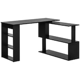 thumbnail of HOMCOM escritorio esquinero giratorio, 120x110 cm, escritorio en L, mesa de escritorio con estantes, para oficina en casa, estudio, negro