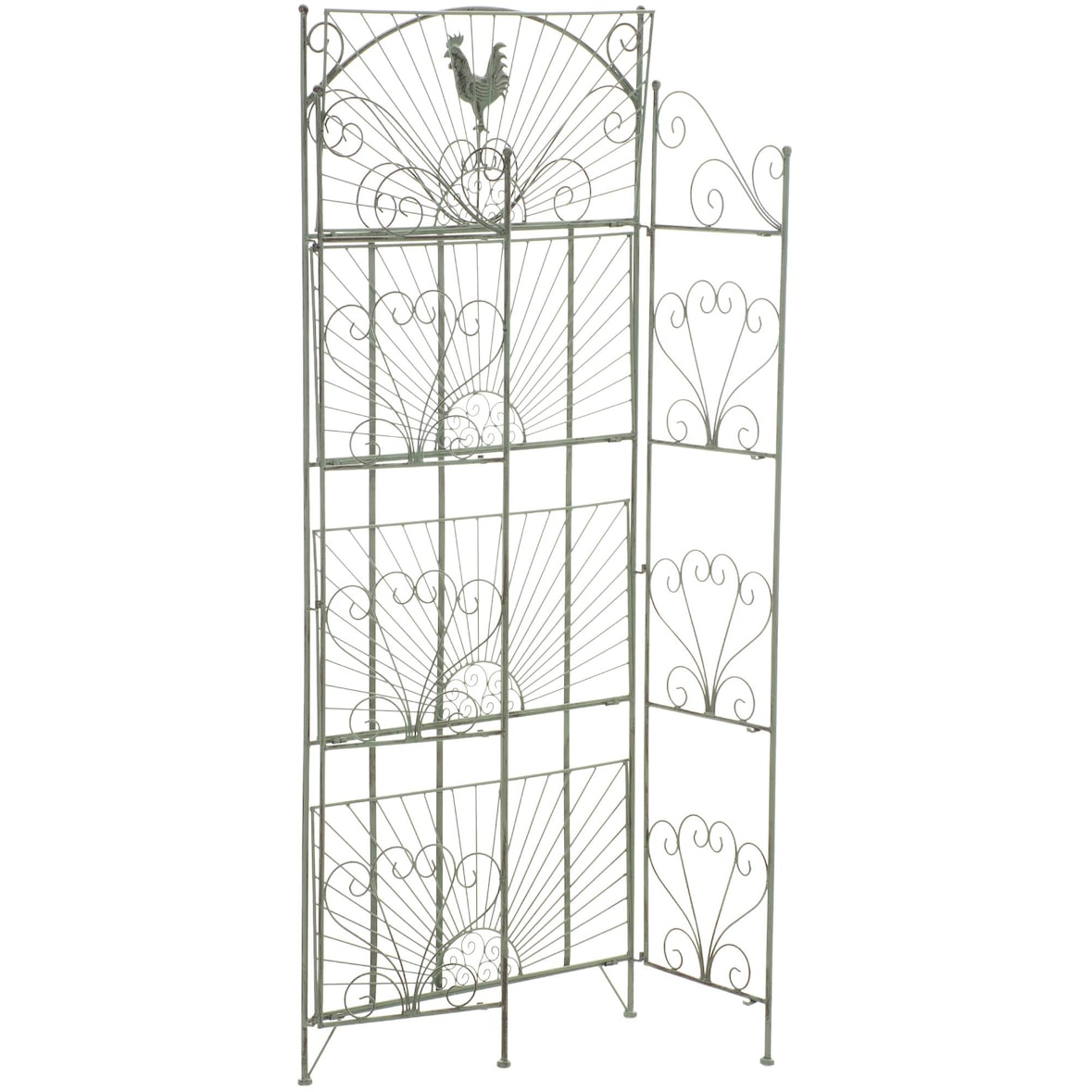 Standregal Mia aus Eisen 153 x 62 cm antik-grün