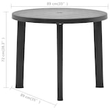 thumbnail of vidaXL Gartentisch Anthrazit 89 cm Kunststoff