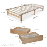 thumbnail of Décoshop26 - Cama de palete de madeira maciça 90x200 cm com gavetas de arrumação e base ripada LIT06218