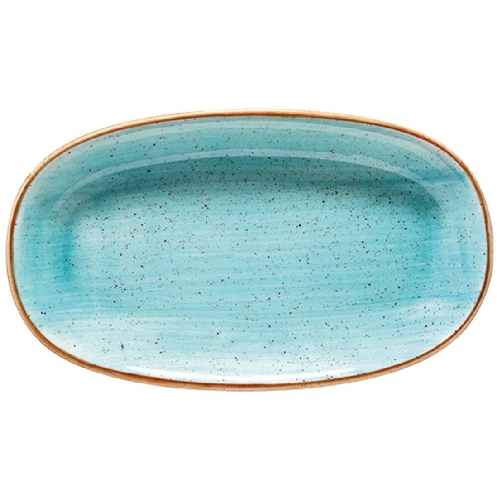 12 x Aura Aqua Gourmet Platte oval 24x14cm * - Bonna  Premium Porcelain