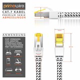 thumbnail of Primewire Patchkabel CAT 7 Rohkabel mit Baumwollummantelung  - Gigabit Ethernet LAN Kabel - 10 Gbit/s - S/FTP PIMF Schirmung - Netzwerkkabel - 0,5m