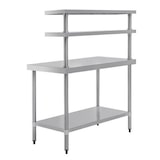 thumbnail of Vogue Arbeitstisch mit 2 Aufsätze und Grundboden 1800x1500x600mm aus Edelstahl