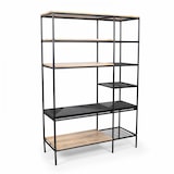 thumbnail of Bibliothèque en marbre et métal 161 x 109 cm noir