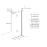 thumbnail of Walk In Dusche Begehbare Duschwand Glas Duschabtrennung Duschtrennwand Glastrennwand Glaswand mit NANO-Beschichtung (BxH) 800 x 2000 mm