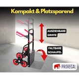 thumbnail of PROREGAL Klappbarer Profi-Treppensteiger TAURUS 150 | HxBxT 110x45x61cm | Traglast  150kg | Stahlrahmen | Rot-Schwarz | Sackkarre Transportkarre