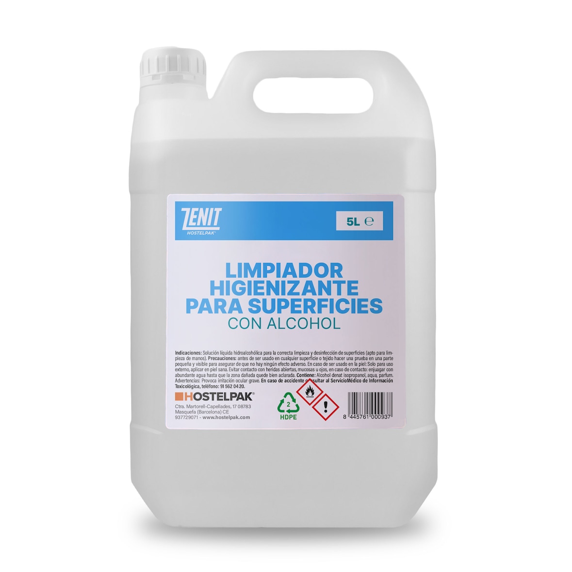 5L - Limpiador superficies con alcohol - Multiusos profesional - Multisuperficies