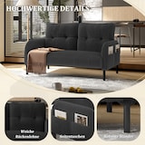 thumbnail of Zweisitzer Sofa 120x75 cm aus Cord mit ergonomischer Rückenlehne – Stilvolles Design und hoher Komfort in Grau