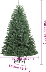 thumbnail of vidaXL Künstlicher Weihnachtsbaum Klappbar mit Ständer Grün 150 cm