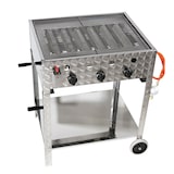 thumbnail of Gasbräter Gasgrill Gestell 10 kW Edelstahl 3 flammig Gasschlauch B01+G03+G04