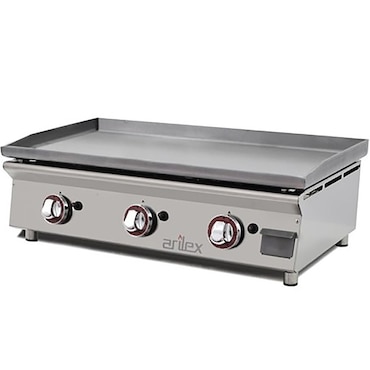 Plancha a Gas de 80 cm, Fondo 45 cm, 3 Quemadores, Acero Laminado, Arilex