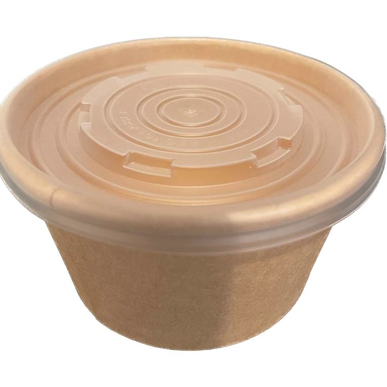 Combi soepbekers van karton met PP-deksel / 350 ml / 900 stuks.