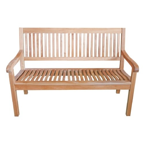Lex Premium Teak Gartenbank Kingsbury Teakbank Parkbank Armlehnen nachhaltig 120cm : 120 cm