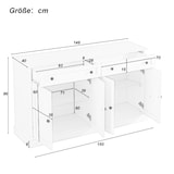 thumbnail of Merax Großes Sideboard, moderner Buffetschrank für Esszimmer und Wohnzimmer, 150 x 86 x 40 cm (L/B/H) – Antikweiß