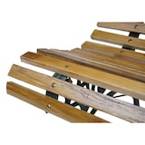 thumbnail of Tuinbank HWC-F97, parkbank houten bank, 2-zits gietijzer hout 122cm 22kg ~ lichtbruin