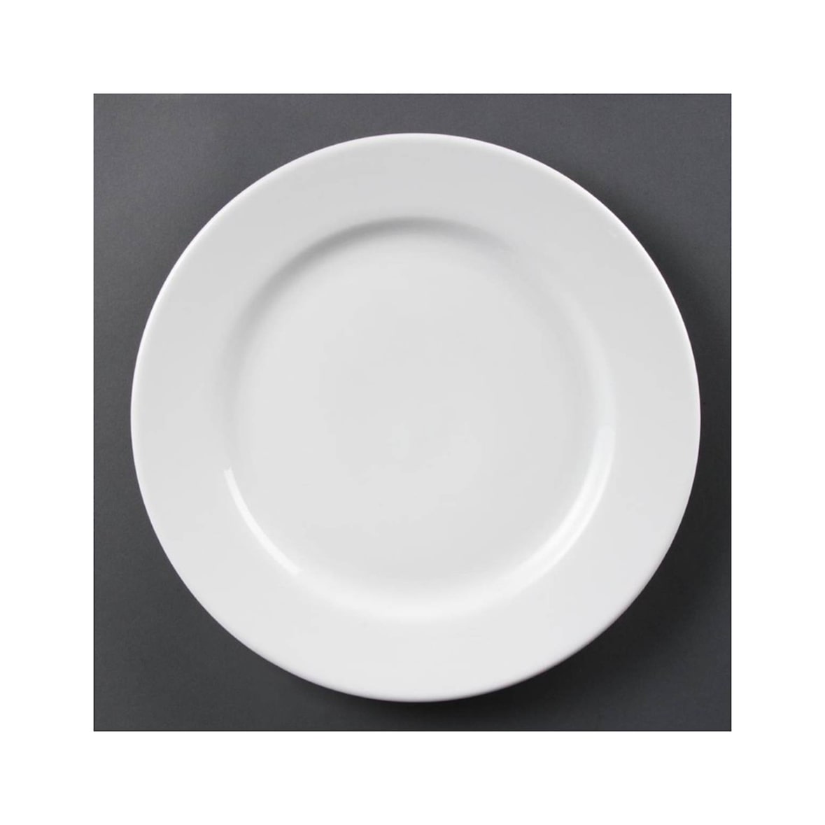 Assiettes à bord large blanches Olympia 310mm - lot de 6