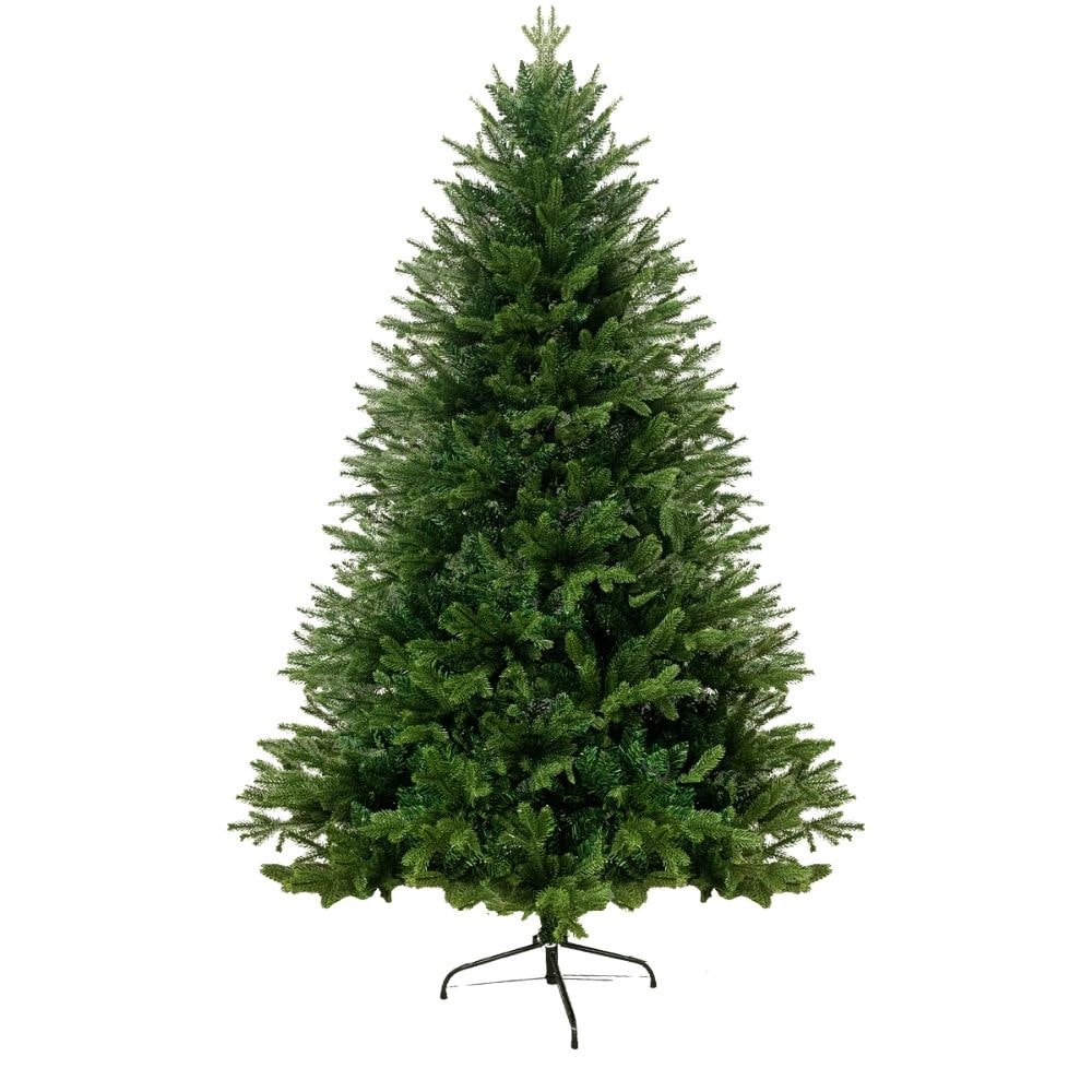 DELUKE® Weihnachtsbaum künstlich 160cm [Inkl. Lichterkette] Nordfichte -  Spritzguss | Tannenbaum naturgetreu inkl. Baumständer
