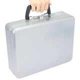 thumbnail of HMF 10016-09 Geldkassette abschließbar mit Münzzählbrett, Kasse mit Koffergriff, 30,5 x 24 x 8,5 cm, Silber