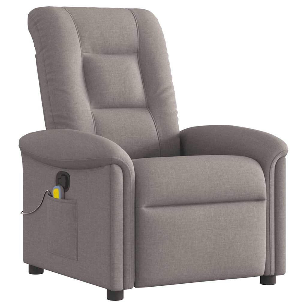 vidaXL Massagesessel Taupe Stoff
