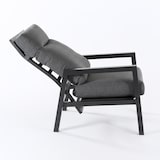 thumbnail of Poltrona para jardim reclinável com sistema hidráulico, em alumínio preto e almofadas cinzentas