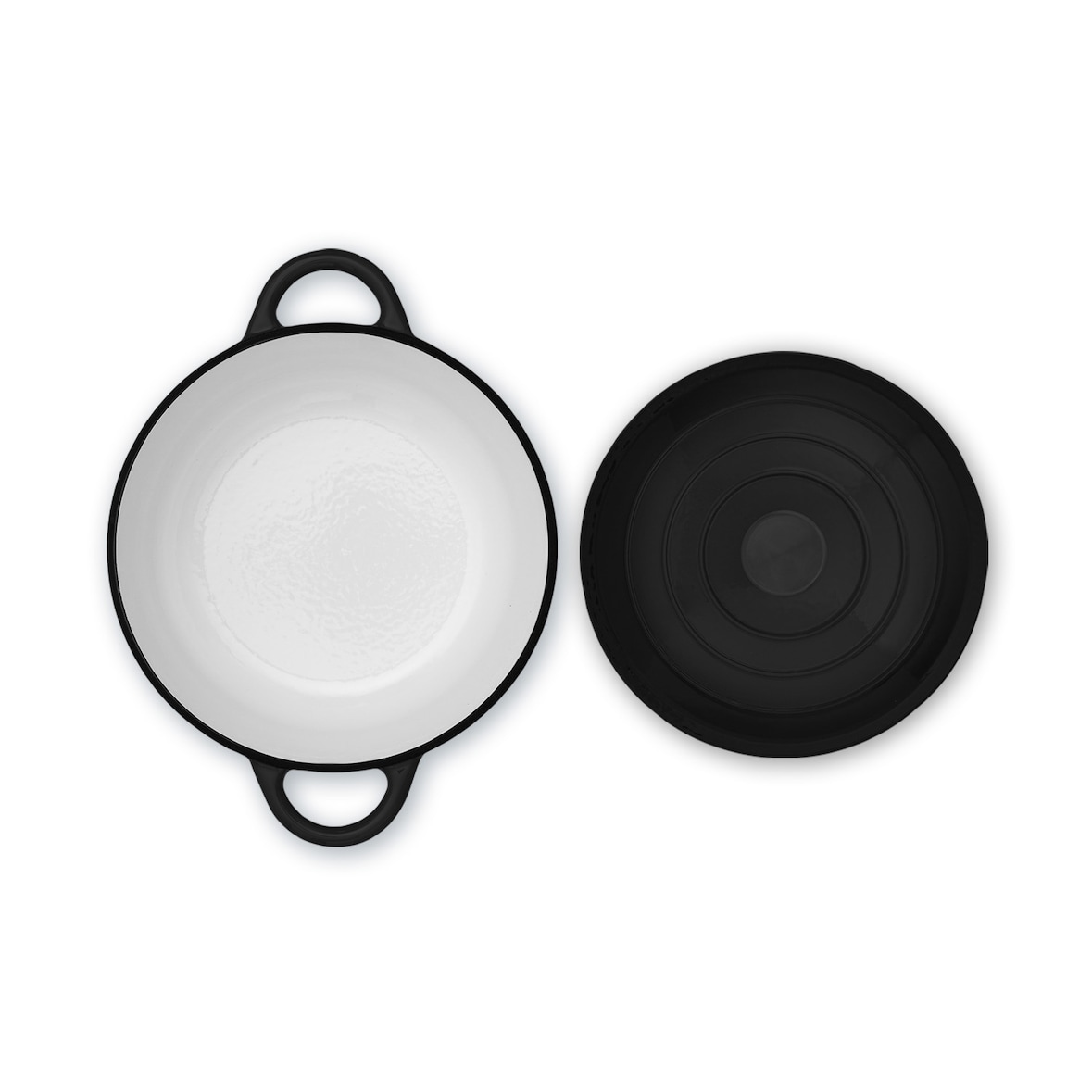 Podolica Bräter 5,5 Ltr Kasserolle Gusseisen Emaille oval zwei Griffe Schwarz