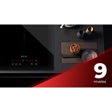 thumbnail of EVVO Placa Vitrocerámica 3 zonas de cocinado V60, Potencia máxima 5.700W, 9 niveles, máx diámetro 30 cm, control táctil, indicador de calor