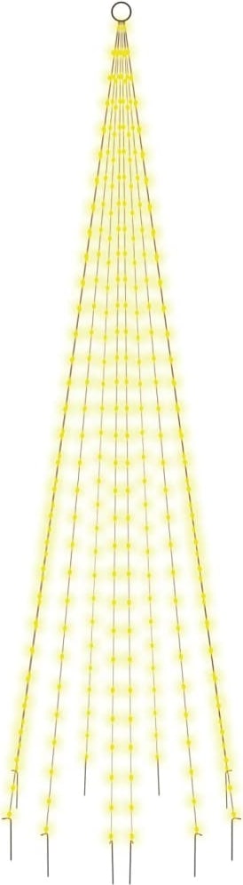 vidaXL LED-Weihnachtsbaum für Fahnenmast Warmweiß 310 LEDs 300 cm
