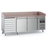 thumbnail of Gastro Pizzatisch Kühltisch Kühltheke Edelstahl 2025x800x1000mm 580l +2/+8°C