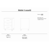 thumbnail of SARMOG MOBILE 3 CASSETTI SU RUOTE L51 P41 H71 in truciolare nobilitato color cemento e ossido bianco