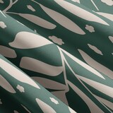 thumbnail of Bettwäsche Set 155x220 cm Baumwolle Jersey Dunkelgrün Beige Geblümt mit Reißverschluss, 4 teilig