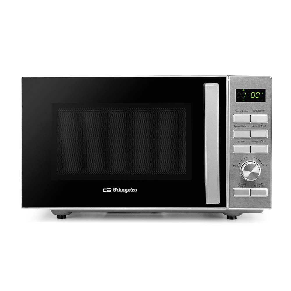 Orbegozo microondas base cerámica sin plato con grill MIG 2050 CE, 20 litros, 6 niveles, 9 menús, temporizador, luz interior, 1000-1200 W