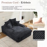 thumbnail of Chaiselongue Relaxliege Cordstoff 4 Kissen Memory-Schaum Ergonomisch Sofaliege 137x175x63 Wohnzimmer Grau Ohne Montage