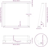 thumbnail of Helloshop26 - Set aus 2 U-förmigen abgewinkelten Esstischbeinen 100 x 72–73 cm modernes Design mit Nivellierfüßen anthrazitfarbener 02_0057086