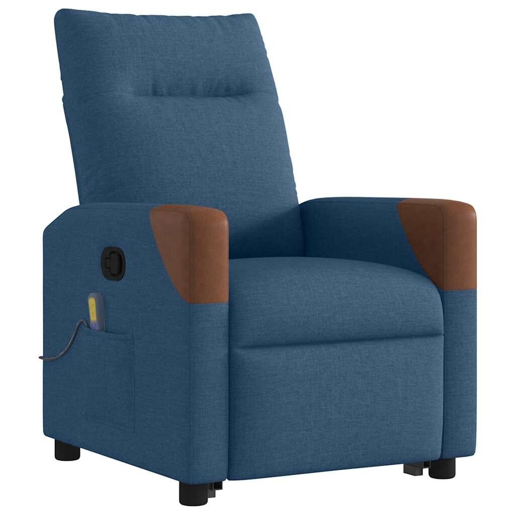 vidaXL Massagesessel mit Aufstehhilfe Blau Stoff