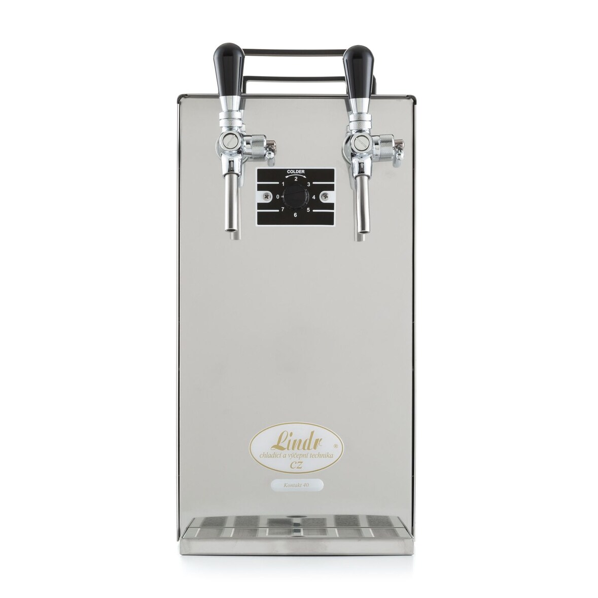 Komplett Set Zapfanlage Kontakt 40/K Bierzapfanlage 2-leitig Trockenkühlgerät aus Edelstahl, 50 L/h, mit Membranpumpe, Dreikant,Flach