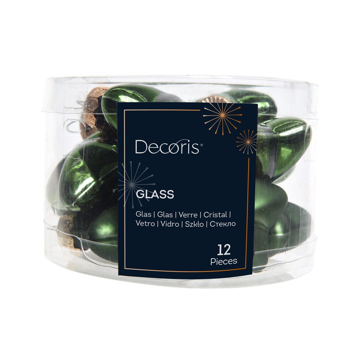 12 GlasSTERNE 4cm Christbaumschmuck Weihnachtskugeln Weihnachtsbaum dunkelgrün