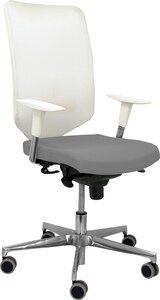 thumbnail of Ossa blanca Silla  y  Respaldo de malla en color blanco y asiento tapizado en tejido BALI color gris medio