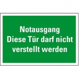 thumbnail of Aufkleber I Rettungszeichen Notausgang Tür darf nicht verstellt werden, praxisbewährt, Folie, 300x200mm