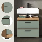 thumbnail of Scout Waschbeckenunterschrank 2 Türen, 2 Schubladen, 2 Regale Salbeidekor, Eiche Dekor.