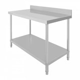 thumbnail of Table de Travail Inox 100x70cm avec Rebord et Étagère - Haute Capacité - Equipementpro