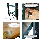 thumbnail of CHEFGASTRO Bierzelttisch höhenverstellbar & klappbar | mit Schirmhalterung | HxBxT 90-116x170x50cm | lackiertes Holz | Stehtisch Biertisch