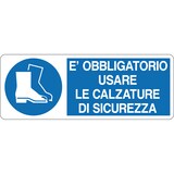 thumbnail of cartello alluminio 333x125 mm  e' obbligatorio indossare le calzature di sicurezza