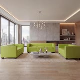thumbnail of 3-1-1 Conjunto de sofás Conjunto de sofás Sofá Lounge Lille ~ imitação de pele, verde claro