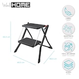 thumbnail of WellHome - Escada Dobrável com 2 Degraus 48,5x49,5x44,5cm de Aço na cor Preta