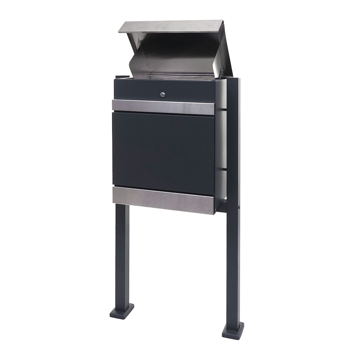 Pakketdoos met standaard HWC-K41, pakketdoos, pakketstation, standaard brievenbus, metaal ~ roestvrij staal gegalvaniseerd antraciet