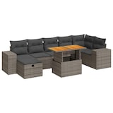 thumbnail of vidaXL 5-tlg. Garten-Sofagarnitur mit Kissen Grau Poly Rattan Akazie